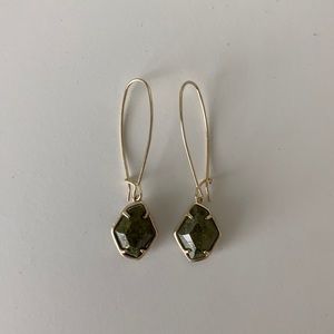Kendra Scott Drop Earrings - Sage Mica Stone